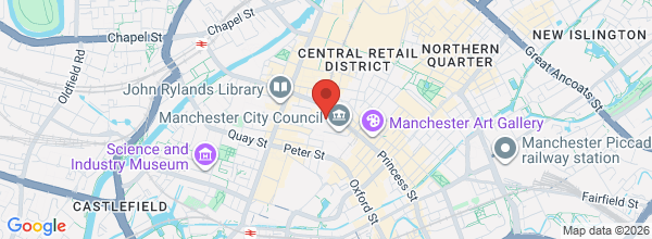 Map showing Manchester office location